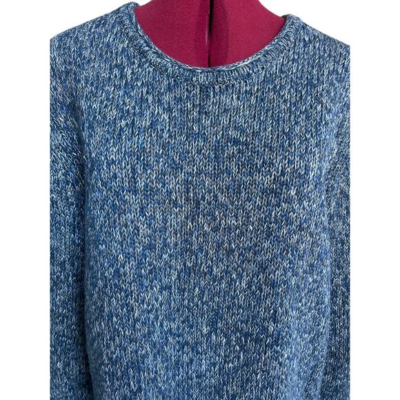 J. Jill‎ Size Large 100% Cotton Heavy Cable Knit Crew Neck Sweater - Picture 5 of 7